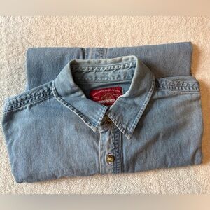 Vintage Marlboro Chambray Denim Button Down, Long Sleeve. Men’s Medium